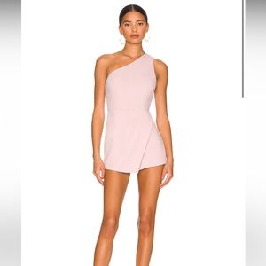 Revolve: Alexa One Shoulder Romper in Pink